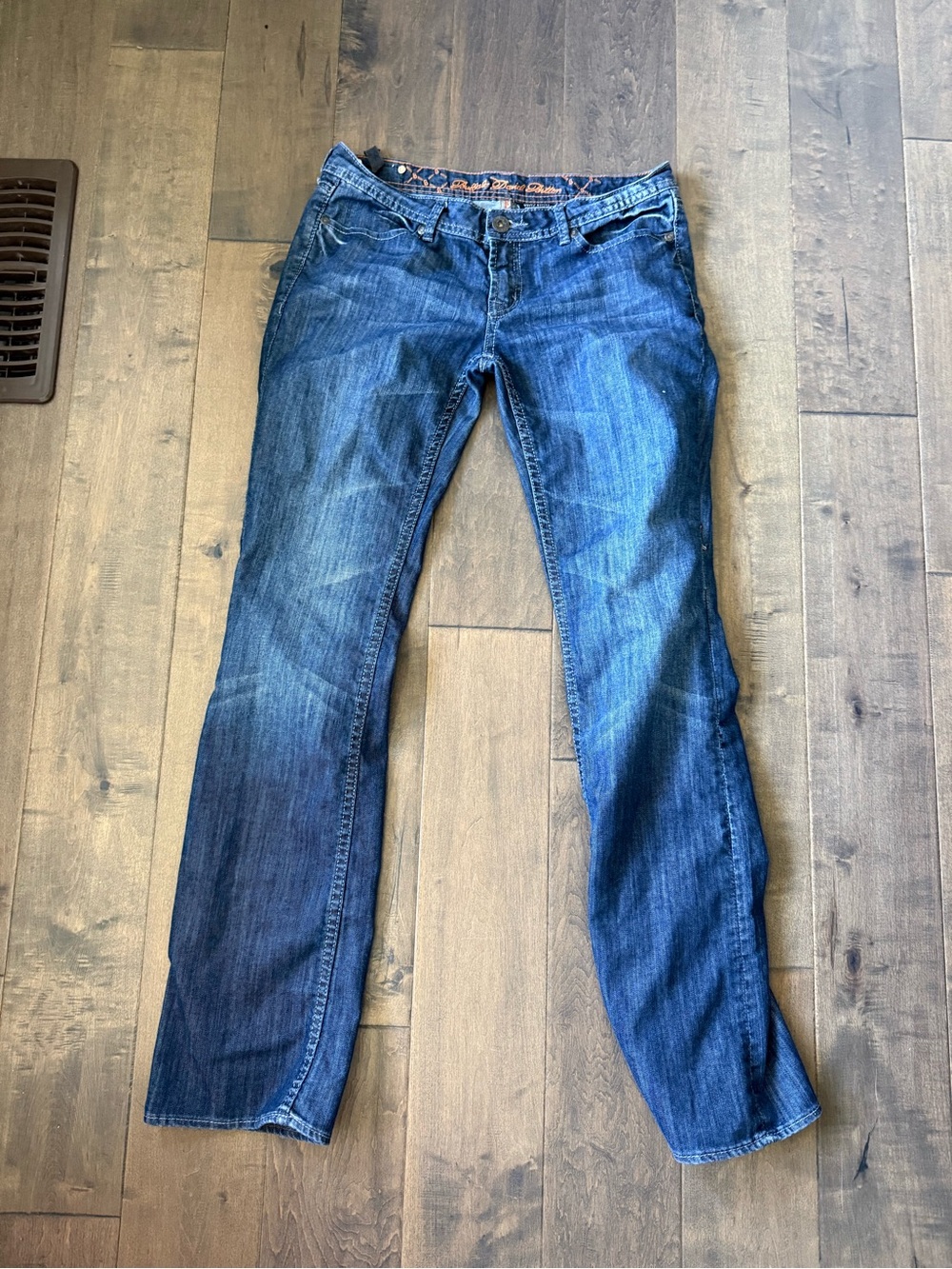 Buffalo David Bitton Women's Low-Rise Straight-Leg Medium Dark Blue Jeans